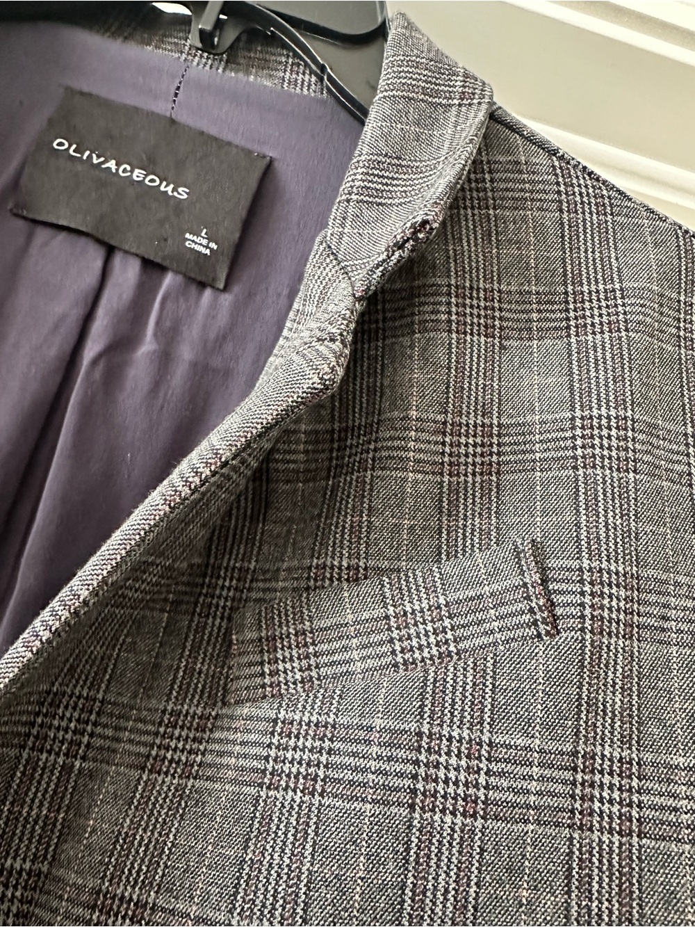 Olivaceous Gray Plaid Oversized Single Button Blazer Women’s L - Picture 4 of 5